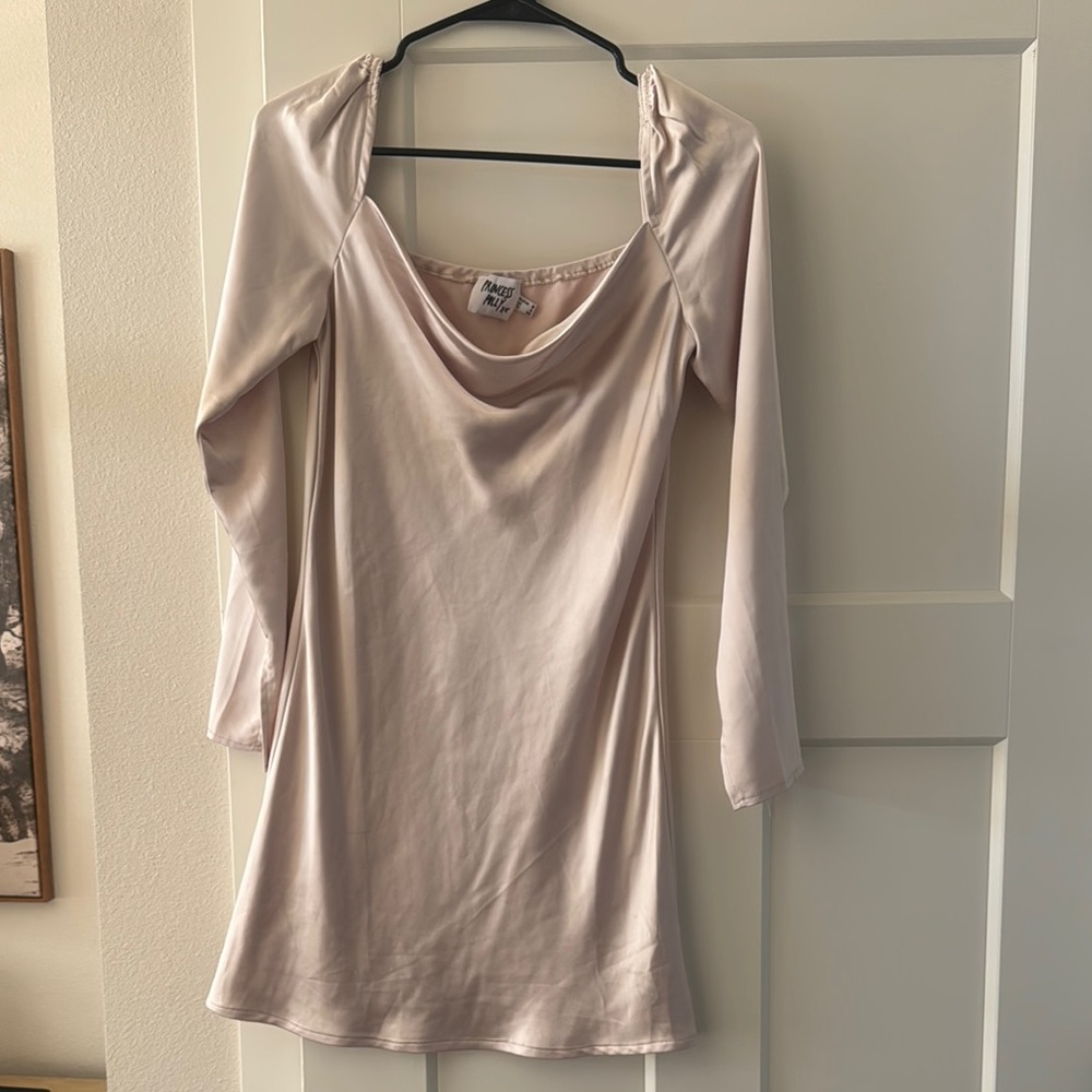 RECYCLED FIBERS STAR POWER MINI DRESS CHAMPAGNE